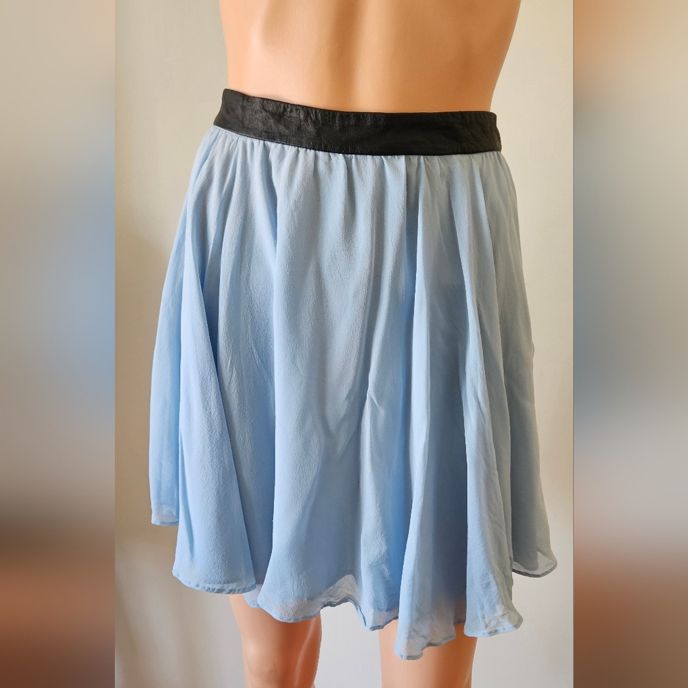 Alice + Olivia Blue Silk Skirt